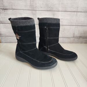Easy Spirit Size 7.5 M Black Suede Mid Calf Boots Womens Shoes